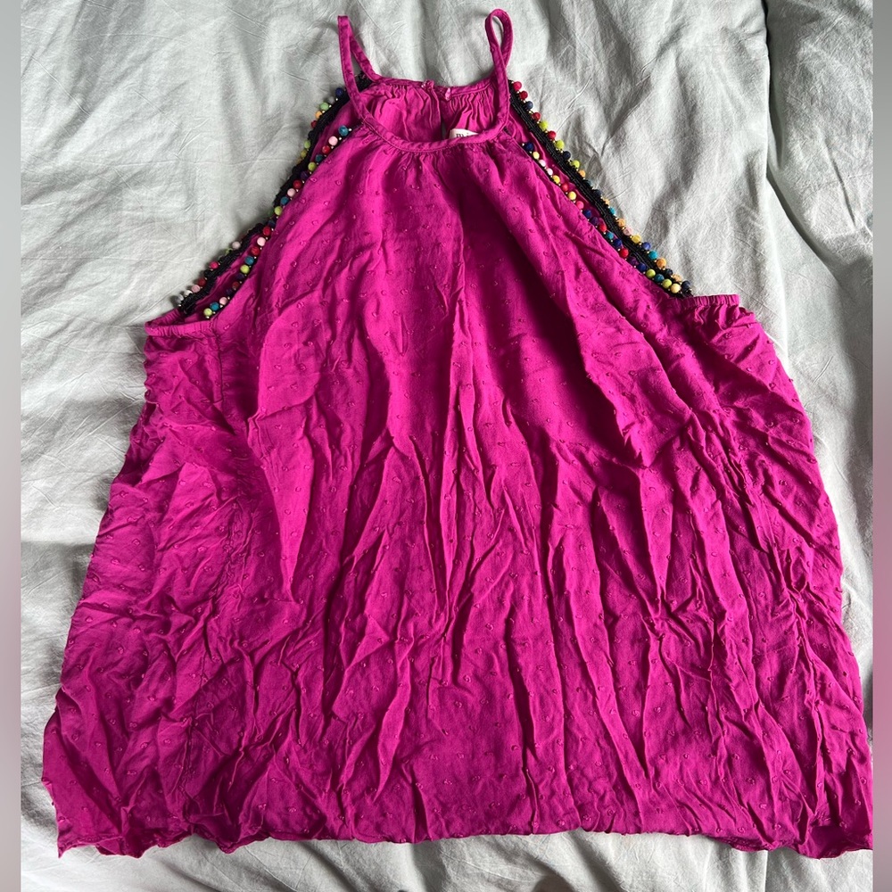 Pink Pom Pom halter top